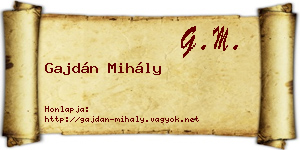 Gajdán Mihály névjegykártya
